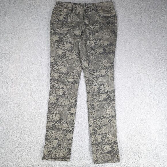 DKNY Jeggings Womens Size 4 Green Camo Style Patterned Jean Leggings - Picture 3 of 8